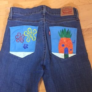 Custom made spongebob jeans